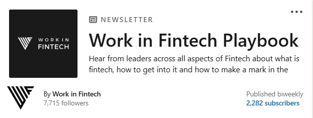 The Work in Fintech Playbook: a biweekly newsletter built on top of the podcast, now at 2,282 subscribers